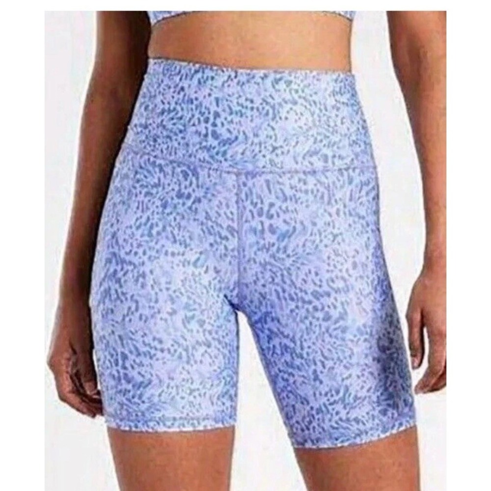 Athleta Elation Biker Short Printed Purple Plus‎ 3X NWT 7" Athleisure Workout